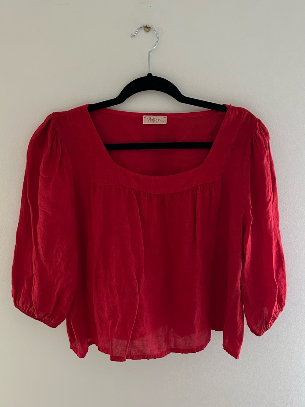 Red 100% linen top